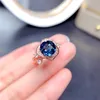 Vrouwen trouwring donkerblauw kunstmatige kristal kristal rozenring zirkoon diamant rosé vergulde ringfeestje geschenk juwelen verstelbaar