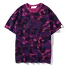 Mens T Shirts Designers Summer Loose Shark Printed T-Shirts Camouflage Short Sleeve High Street Loose Casual T-shirt for Men Women