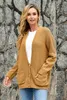 Maglia da donna T-shirt invernale Casual manica lunga Cappotto oversize ampio con bottoni Cardigan aperto sul davanti con tasche 230302
