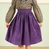 تنورات الأزياء الجديدة فتاة corduroy تنورة A-LINE LONG ITREDLER Girl Girl Spring Autumn High Weist Skirt Complements 2-14y T230301