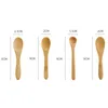 Small Mini 9cm Wooden Round Bamboo Spoon Soup Tea Coffee Salt Spoon Jam Scoop DIY Kitchen Cooking Utensil Tool Cutlery