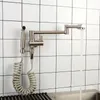 Robinets De Cuisine Robinet Mural En Laiton Simple Évier Froid Robinet D'eau Avec Bidet Pulvérisateur Noir Mat Nickel Brossé Chrome