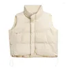 Damesvesten 2023 herfst winter dames jassen gewatteerde puffer parkas hoogwaardige vest vesting zoete oversized jassen