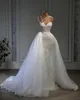 Arabic Beads Mermaid Wedding Dresses Tailored Feather 3D Floral Bridal Gowns Vestidos De Novia