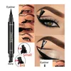 Eyeliner Cmaadu Crayon Liquide Étanche Noir Tampons À Double Tête Eye Liner Maquiagem Maquillage Outil Drop Delivery Santé Beauté Yeux Dhyjm