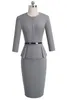 Party Dresses Evening Vintage Elegant Wear för att arbeta med Belt Peplum Vestidos Business Bodycon Office Career Women Summer Dress 230301