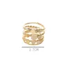 Cluster-Ringe SRCOI Bohemia Multilayered Disc Wraparound Twist Wire Ring Runde Münze Pailletten Statement breit stapelbar für Frauen Schmuck