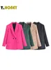 Frauenanzüge Blazer Tellhoney Frauen Modelle doppelte Blazer weibliche elegante lange Ärmel losen Jacke Schichten Büro Damen Außenbekleidung Top 230302