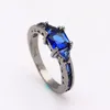 Eheringe UFOORO Versprechen Größe 6 7 8 9 10 Königsblau/Grün Kristall Finger Vintage Schmuck Schwarz Frauen Ring