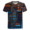 Camisetas de camisetas masculinas Placa de circuito 3d camiseta impressa homens verão criativo casual chip eletrônico de manga curta harajuku streetwear solto camiseta top 230302