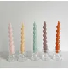 18CM Spiral Pillar Taper Interior Long Burning Scented Valentines Candles Modern Home Decor Gift