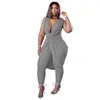 Retail Plus Size Womens Designer Jumpsuit Sexy Sleeveless Solid Color Rompers Fat Laides Milk Silk Temperament Clothing