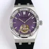 Herren-Diamant-Tourbillon-Uhren, automatische mechanische Uhr, Kautschukarmband, wasserdicht, leuchtend, Luxus-Designer-Armbanduhren193H