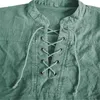 Herr t-shirts män riddare medeltida tunika vintage snörning renaissance romerska skjortor halloween kostym för vuxen viking pirate cosplay för dejting 230302