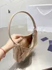 Womens Re-Edition Nylon Bag Saffiano Cleo Hobo Bags Half Moon Handbags Sacoche Pochette Designer Luxury Brushed Leather Shoulder Bag Lady Messenger Size 22-13cm