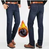 Heren jeans winter fleece verlengen jeans 190 cm-200cm hoge heren uitgestrekte editie jeans mannen lang 120 cm hoog stretch dikke warme startende jeans 230302