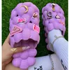 Slippers Bubble de tamanho grande 2023 verão Novas mulheres usam lâminas cobertas de dedos para personalidade ao ar livre Sapas de flores de flor de flores Y2302