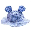 Chapeau de pêcheur de chapeau de protection solaire d'habillement de chien Plaid imprimant le large bord décoratif de polyester pour l'animal familier