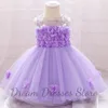 Girl Dresses Weilinsha Cute Flower Dress With Handmade Flowers And Bow Sleeveless Lace Tulle A-Line Baby Wedding Party Birthday Gowns