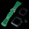 Smart Straps Crystal Colored Carved Armor Case Integrated Strap Mod Kit Watches Cover Watchband Band Bracelet Fit iWatch 8 7 6 5 4 For Apple Watch 44 45mm Wristband