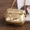 Classic kids metail chain handbag children diamond lattice single shoulder bag designer luxury girls mini purse wallet A4005