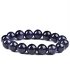 Strand 6/8/10mm Buddha Bracciali Braccialetto di arenaria blu Pietra naturale Perline rotonde Elasticità Corda Uomo Donna Perline