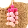 Keychains Handmade Bag Lanyard Color Plush Pendant National Style Fuzzy Ball Europe And America Hanging Accessories