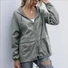 Jackets With Logo Women's Outdoor Hiking Raincoat Zipper Hoodie Lightweight Hooded Coat Fashion Casual Tops Jumper Outwear Blouse BC391