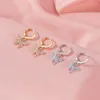 Kolczyki Dangle Korean Style Rhinestone Butterfly for Women Fashion Drop Ear Biżuteria Hurtowa Pendientes Prezenty QW76