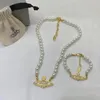fashion luxury pearl necklaces chain for women Party wedding lovers gift bride necklace designer jewelry