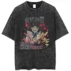 メンズTシャツアニメjujutsu kaisenグラフィックTシャツメンハラジュクヒップホップヴィンテージウォッシュテシャツの男性用綿ストリートウェアTシャツG230301