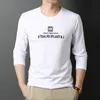 Men's T-Shirts Top Quality Fashion Brand 95% Cotton 5% Spandex Mens Casual Long Sleeve t Shirt Plain Round Neck Tops Men Clothes 230302