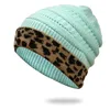 Bérets chaud Ski Baggy tricot chapeau hiver femmes grosse casquette léopard doux Slouchy casquettes de Baseball Frat garçon Costume pour