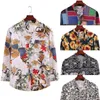 Men's T Shirts Printed Men's And Collar Long-Sleeved Cotton Shirt Linen Stand Retro Street Wear Blouse Tops For Spring Autumn Ethnic