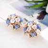 Stud Earrings For Women Boucle D'oreille Jewelry Brincos Crystal Pendientes Mujer 2023 Fashion Multicolor Flower Bijoux