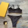 Damen-Badebekleidung, Designer-Sexy-Bikini-Badeanzüge, Badeanzug, Strandkleidung, Schwimmset mit durchgehendem Buchstabendruck, rückenfreie Split-Anzug-Bikinis von Runway Brand, S6