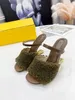 Designer Suede Dames Halve Slippers 100% Leer Mode Dunne Hakken Slides Vrouw Schoen Strand Luie Sandalen Metalen Hak Hoge Hakken