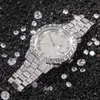 Zegarek na rękę Pełny rhinestone zegarek Big Dial Men Watches Waterproof Quartz WatchesWristWatches