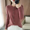 Malhas femininas camisetas redondas de malha de malha de malha 21Autumn e Winter Winter Wear Wear Sweater de Match Sweater Corean Hang Article Solte Loue Top 230302