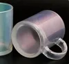 Sublimering iriserande glas tumbler 14oz glas mugg färgglada glaskoppar