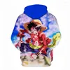 Erkek Hoodies 3D Baskı Harajuku Pirate King Populaire Comfortabele Hipster Erkek / Kadın Mod Kapşonlu Sweatshirt