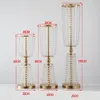 Decoratieve bloemen 10 stks glanzende gouden trouwtafel Centerpieces Flower Stand Crystal Bouquet Crafts Holder Verjaardag jubileum Plint Cake