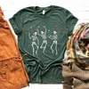 القمصان العظمية للسيدات رقص عيد الميلاد تي شيرت قميص عصبي TEE SANTA SANTA TOPS TOPS HARAJUKU WOMIN