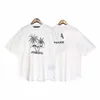 High Street Palms Tree Sketch Gedrukt T-shirt met korte mouwen 01