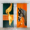 Curtain & Drapes Home Decoration Living Room Curtains Window Treatments High-grade Printing Orange Horse Fashion Modern Style For Bedroom