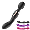 AV Vibrator стимуляция массажер секс-игрушка силиконовый USB Перезаряжаемый двойной женский G-топ-вибраторный массаж Мастурбация весело взрослая игрушка ZD124