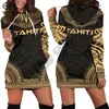 Kobiety z kapturem dla kobiet francuska polineresja Tahiti Country Tribal Culture Retro Harajuku 3dprint Woman Bluza z długim rękawem Pullover Zabawna sukienka z kapturem A3 230301