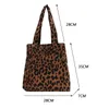 Evening Bags Fashion Women Corduroy Handbags Zebra Leopard Pattern Shoulder Bag Large Capacity Ladies Animal Tote Simple Top-handle BagsEven