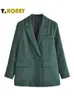 Frauenanzüge Blazer Tellhoney Frauen Modelle doppelte Blazer weibliche elegante lange Ärmel losen Jacke Schichten Büro Damen Außenbekleidung Top 230302