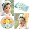 Hair Accessories B2EB Knitting Button Hairbands Baby Turban Head-Wrap Headbands Flower Decorations